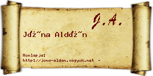 Jóna Aldán névjegykártya